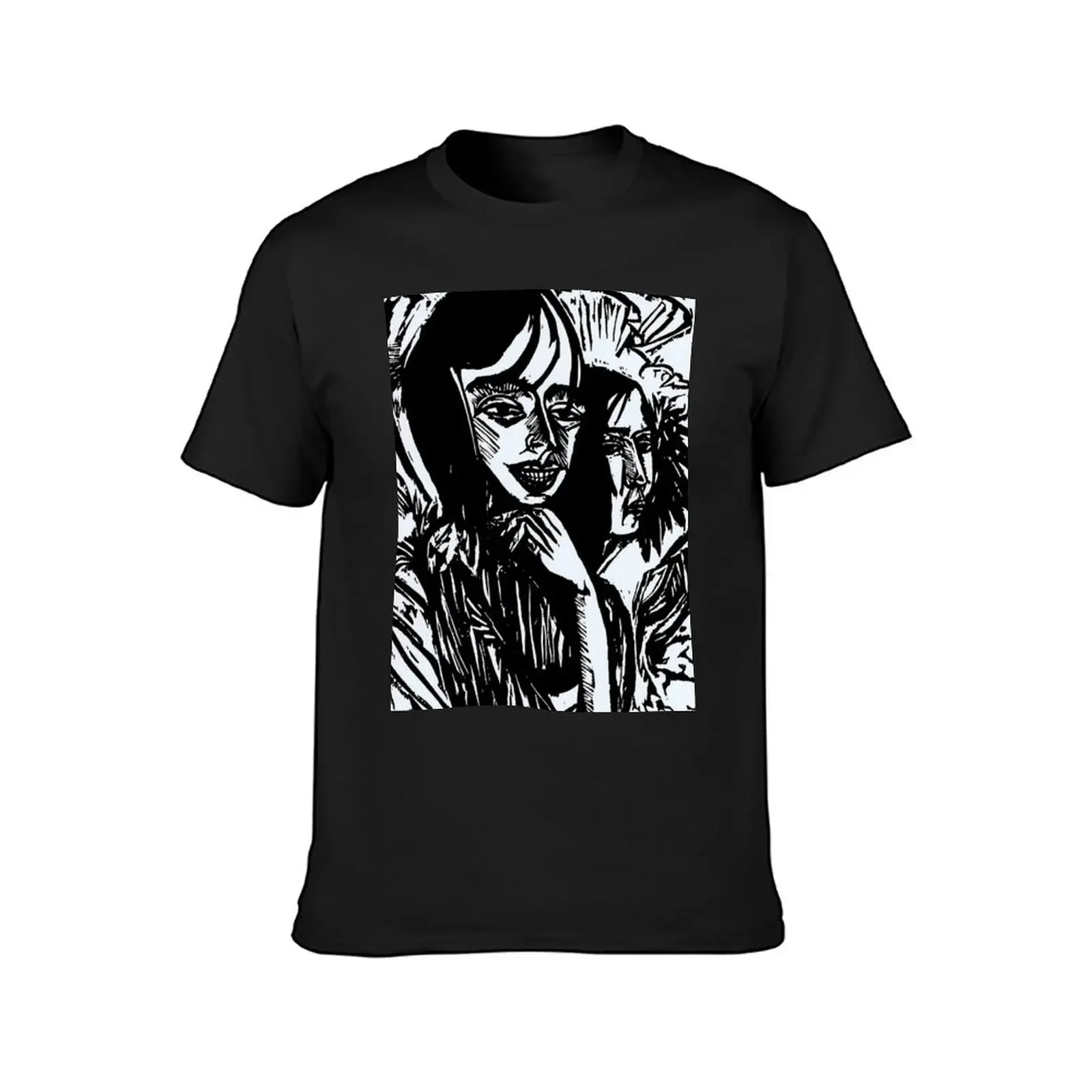 Abstract Girls by Ernst Ludwig Kirchner T-Shirt custom t shirt graphic tee shirt mens fashion