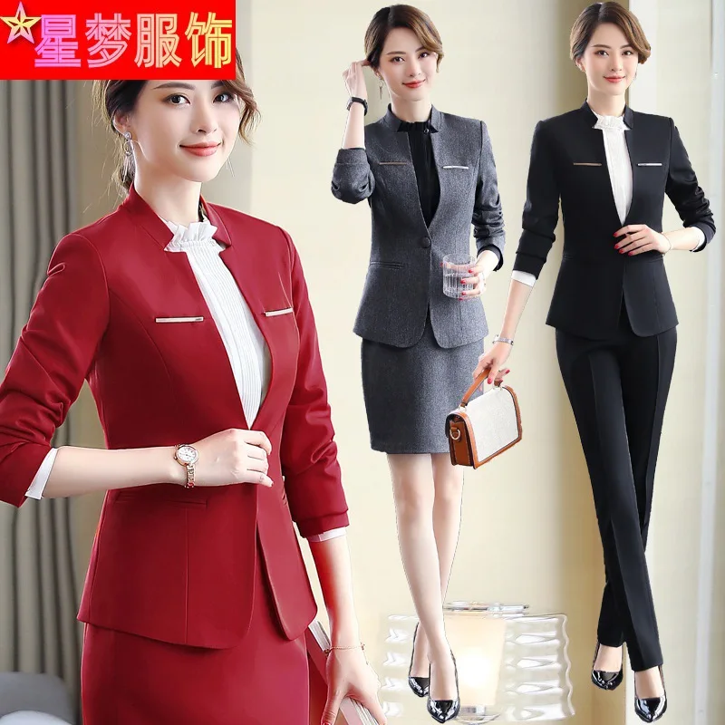 8826 Hotel Reception Work Clothes Autumn Suit Coat Business Formal Wear Business Suit Waiter Work Clothes