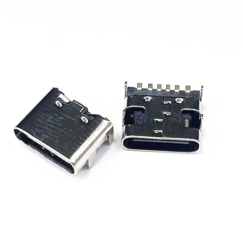 High-definition data transmission TYPE-C female connector with 6P plug, USB-3.1 4-pin with spring-loaded double pressure plates