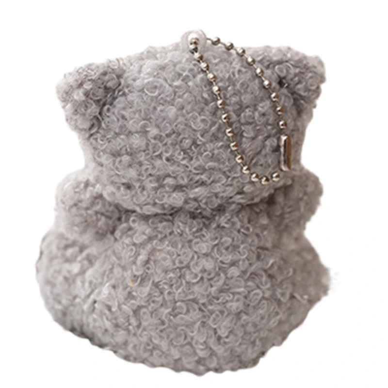 Plush Bear Key Chain Ornament Bowtie Bear Hanging Pendant for Bag Purse Tote Backpack Pendants Stuffed Keyring