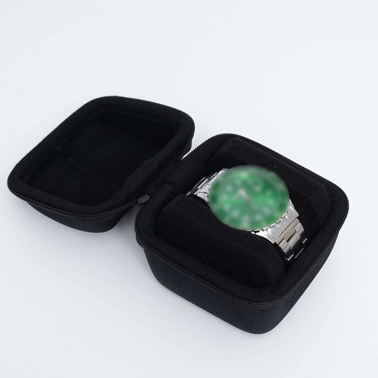 حافظة ساعة للسفر، حامل مدمج محمول مقاوم للصدمات، حامل عرض للساعة، حافظة بسحاب، للرجال والنساء