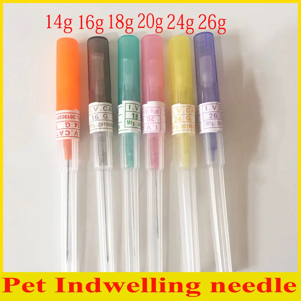 10Pcs Professional Disposable Pet Animal Pen-type Vein Indwelling Needle Infusion Cat Dog Tools 18G/20G/24G/26G Clinic Supplies