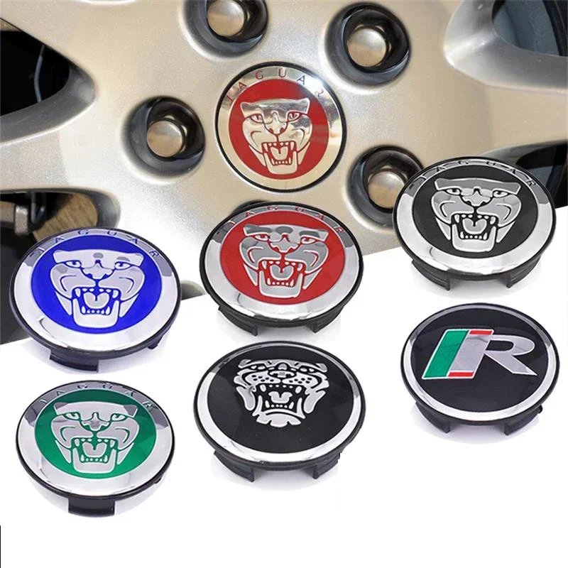 4Pcs Car Wheel Center Hub Caps Cover for Jaguar Logo XF XJ-S XJ-6 X-Type XE S-Type F-PACE F-Type XK8 XK XKR XFR X351 Accessories