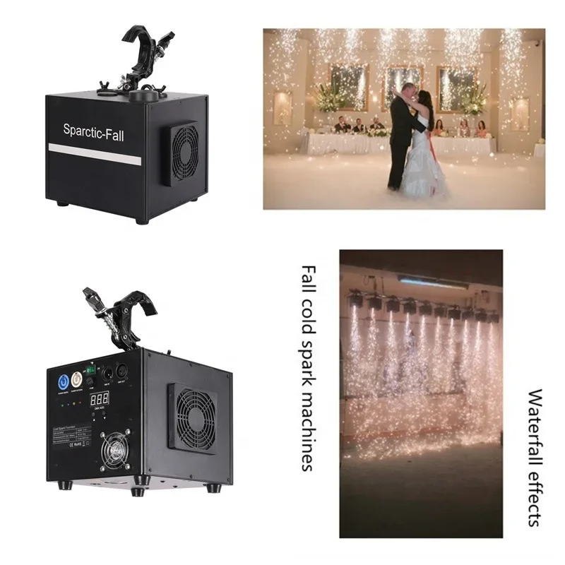 Wireless Control hang Upside Down Cold Spark Fireworks Machine Safety Use Indoor Wedding Waterfall Cold Sparkler