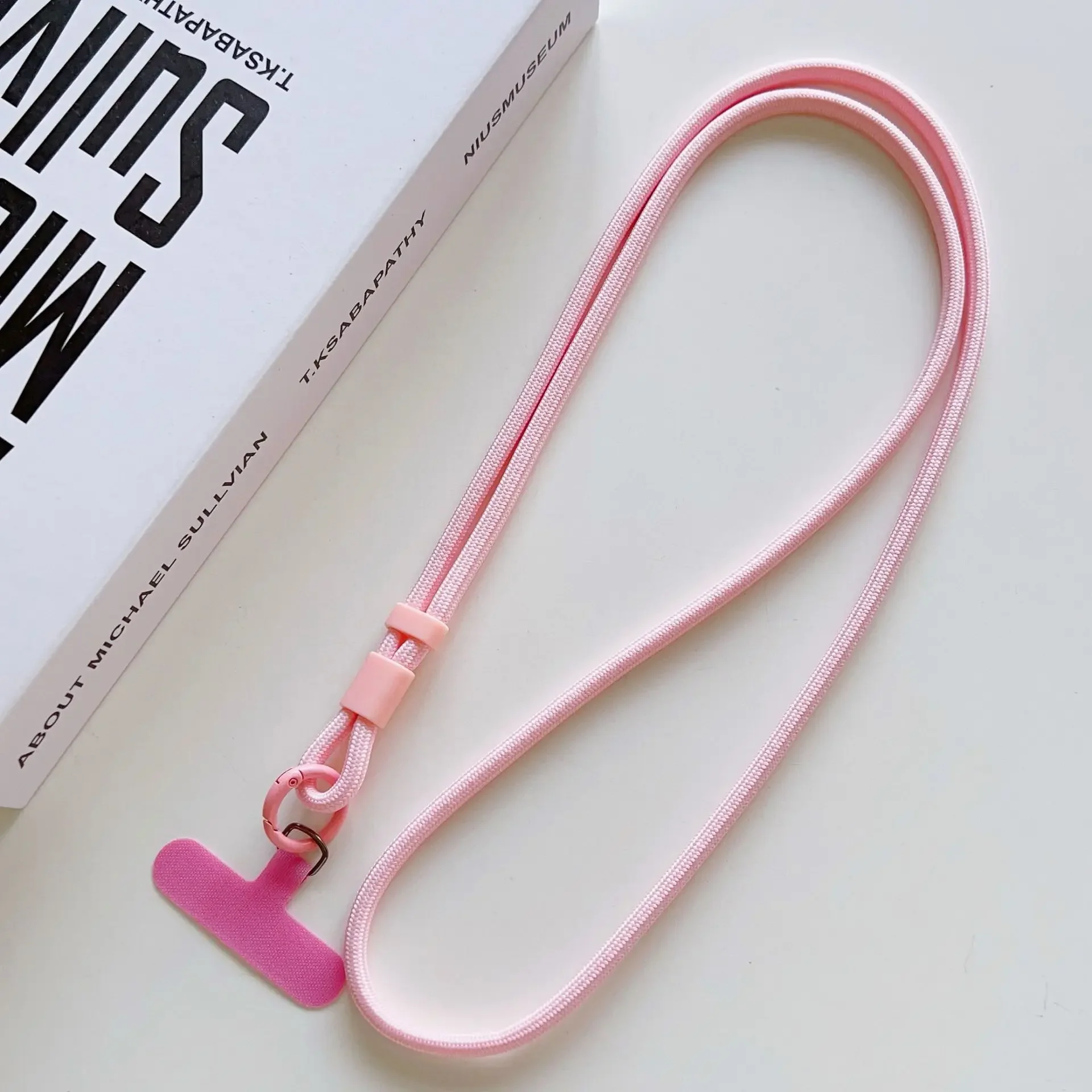 Personalisierbares, trendiges Handy-Lanyard in Uni-Farbe, diagonal tragbar, langer Schultergurt, Seil-Halskette, universell, 60cmx2