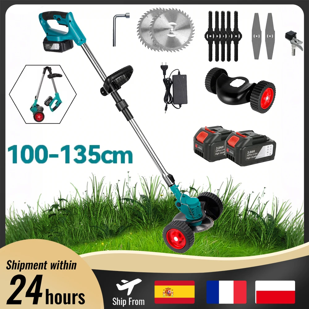 Tondeuse à gazon électrique 1500W 12000RPM sans fil, débroussailleuse de jardin, coupe-herbe, outil électrique pour pelouse, jardin, cour