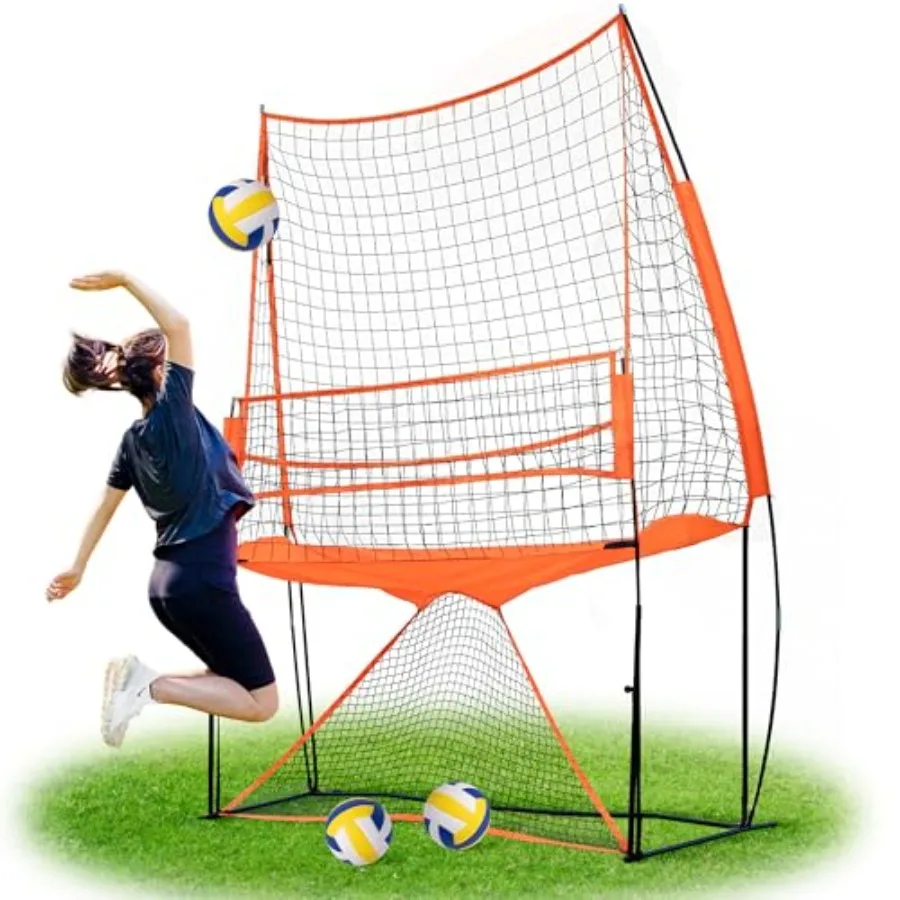 

Backyard volleyball training net for outdoor and indoor use durable polyester mesh in black with reinforced steel frame portabl