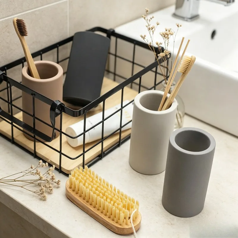 1/2pcs Japanese Style Diatomite Toothbrush Holder Fast Water Absorption Non-Drilling Storage Cup for Bathroom