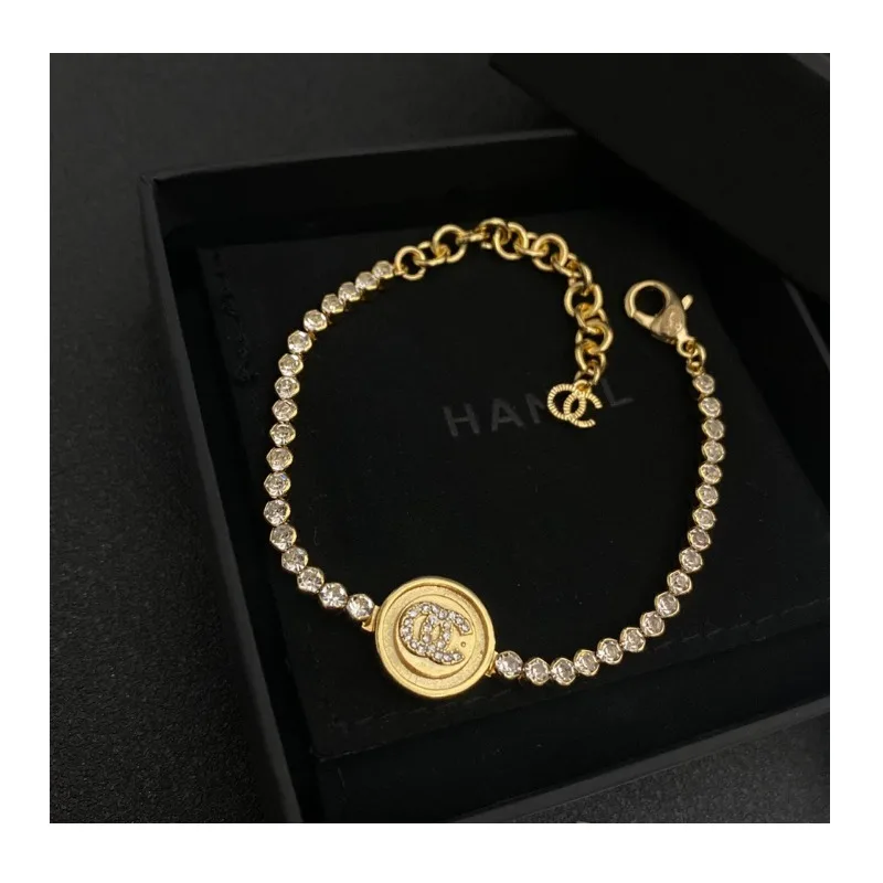 

Bracelet Fashion Versatile French Rhinestone Bracelet Retro Gold Coin Bracelet Bracelet