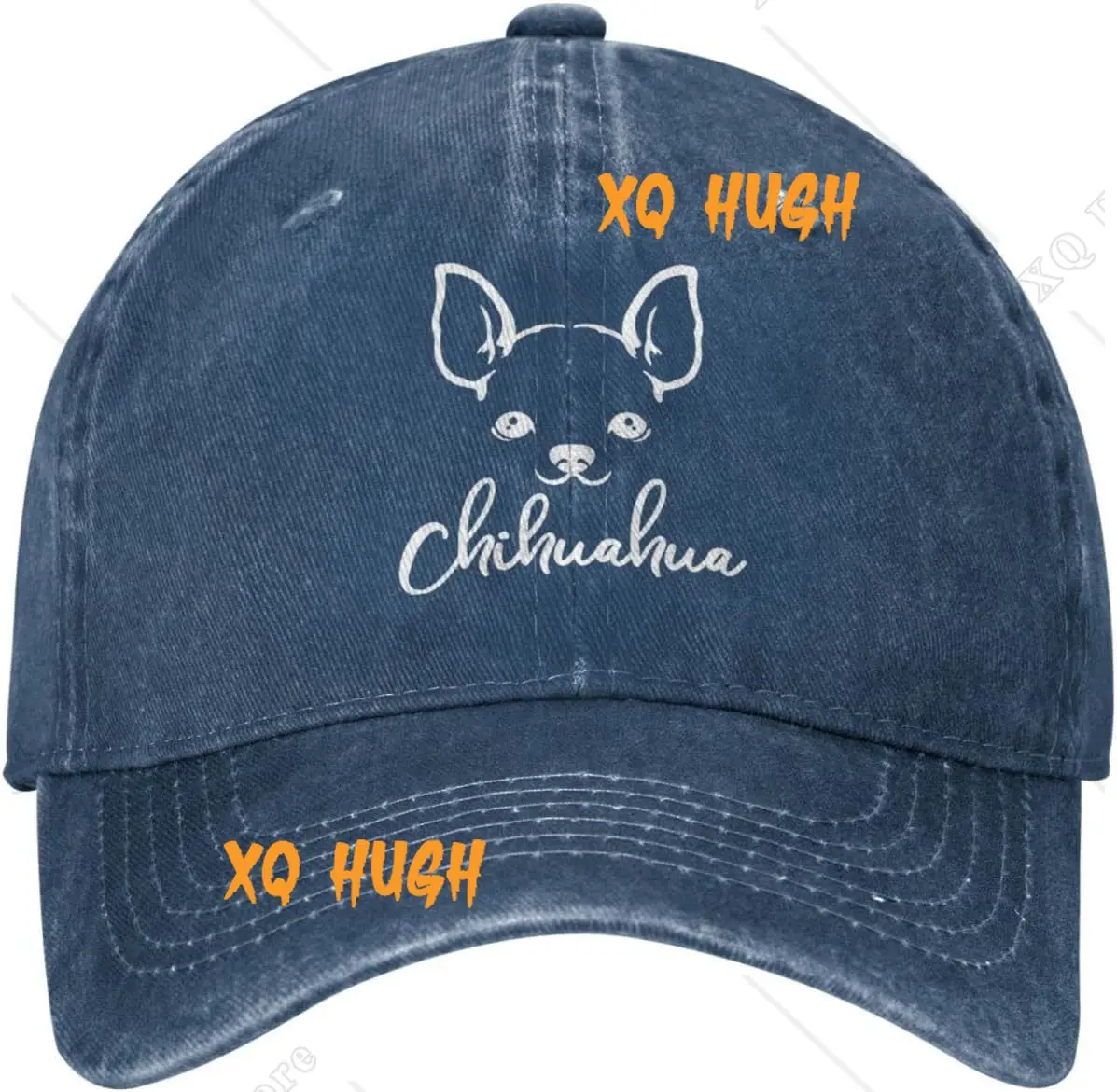 

Chihuahua Dog Art Vintage Distressed Adjustable Washed Denim Mens Dad Trucker Hat Baseball Ball Cap for Men