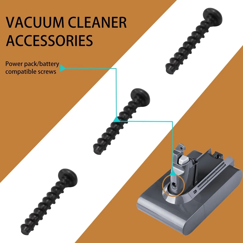 Conjunto de 3 Parafusos para Dyson, Aspirador, Sem Fio, V6, V7, V8, V10, V11, Pacote de Energia, Bateria