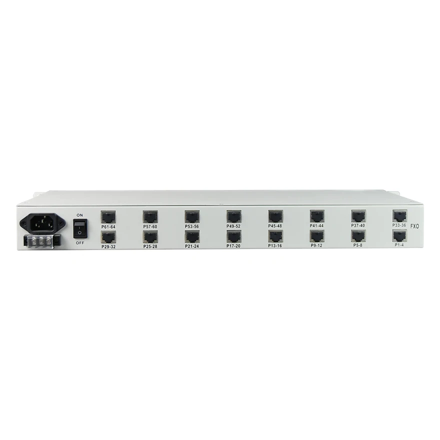 Convertisseur de téléphone vers fibre optique 64 ports Voice FXS/FXO avec 4E1 et 4Eth