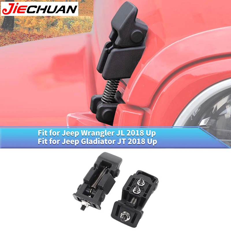 

JIECHUAN Metal Car Hood Catch Lock Spring Type Latch Buckle Fit For Jeep Wrangler JL/JT Gladiator,Auto Exterior Accessories