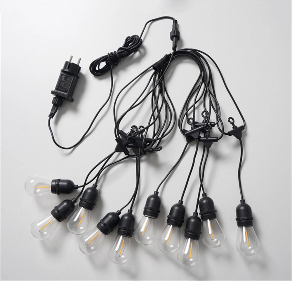 10/20 Bulbs S14 Outdoor String Lights Heavy-Duty Waterproof Commercial Grade Patio Hanging Lights for Cafe Backyard Xmas Wedding