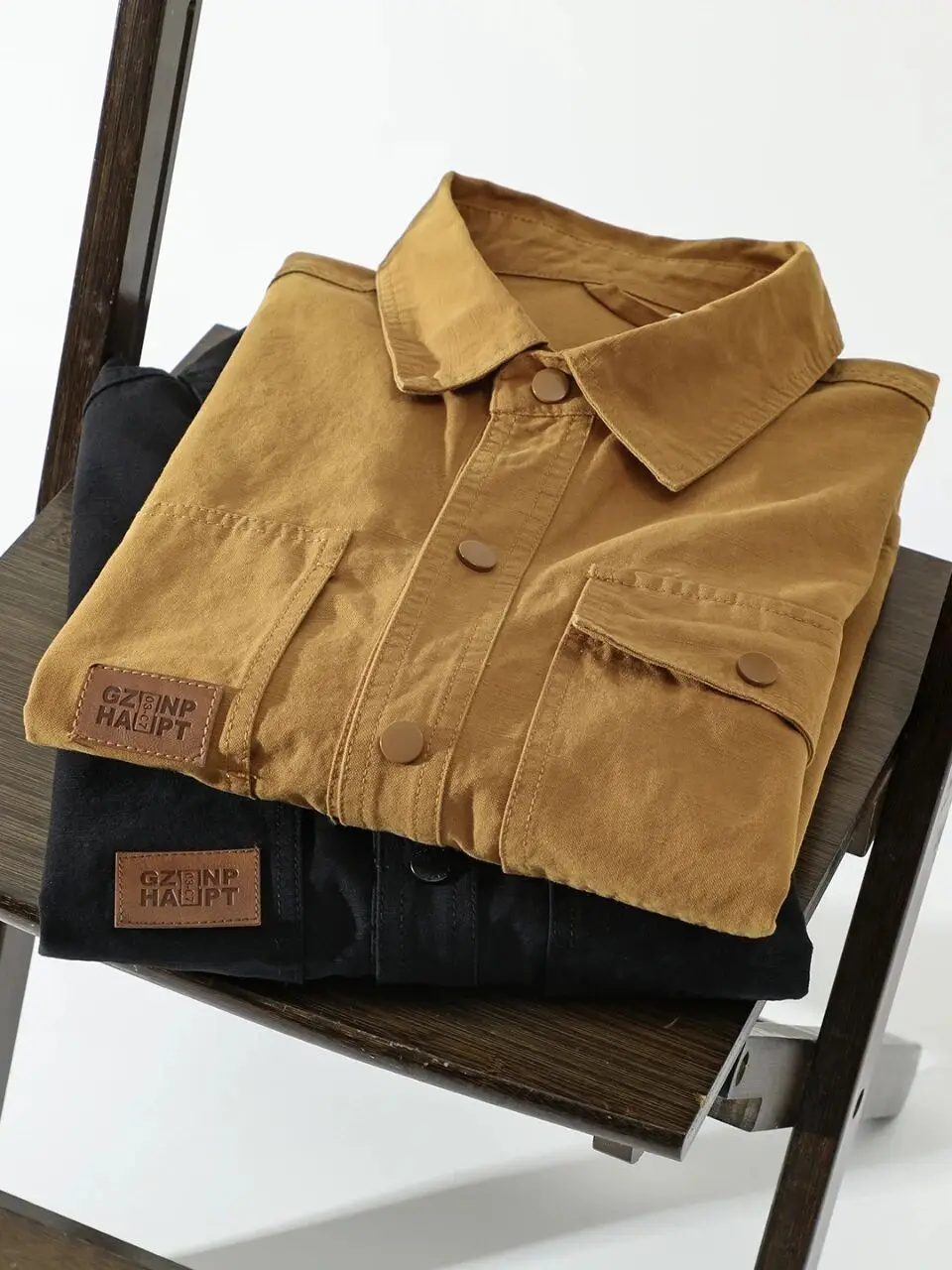 アメリカンワークウェア スレ！ 高綿重量！ 秋のメンズカラーレトロルーズカラーロングスリーブジャケット