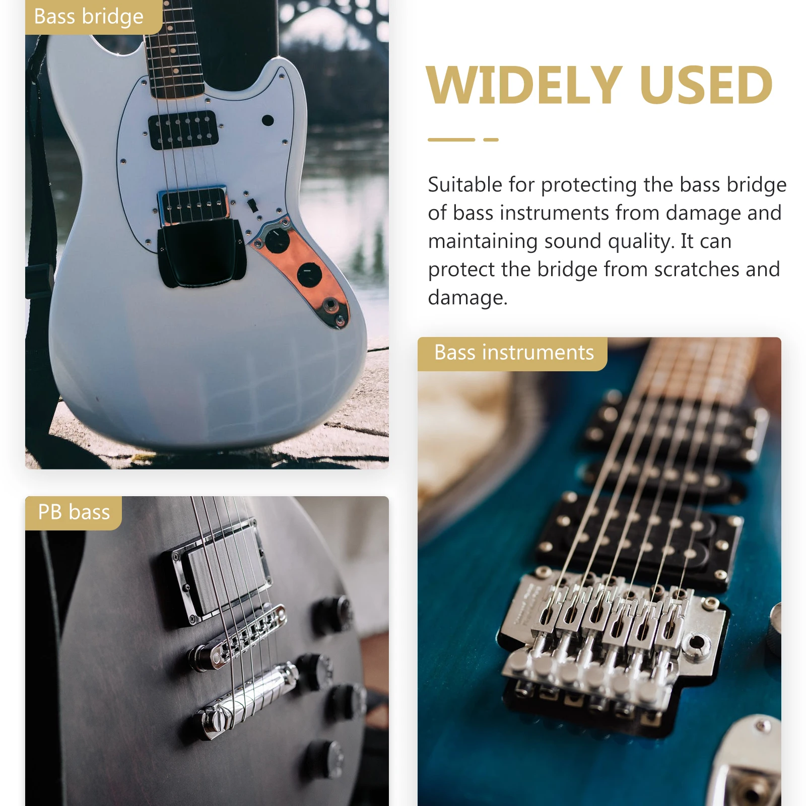 

Bass Bridge Protective Cover Protection for Guitar Accessories Protector Practical Pb Durable