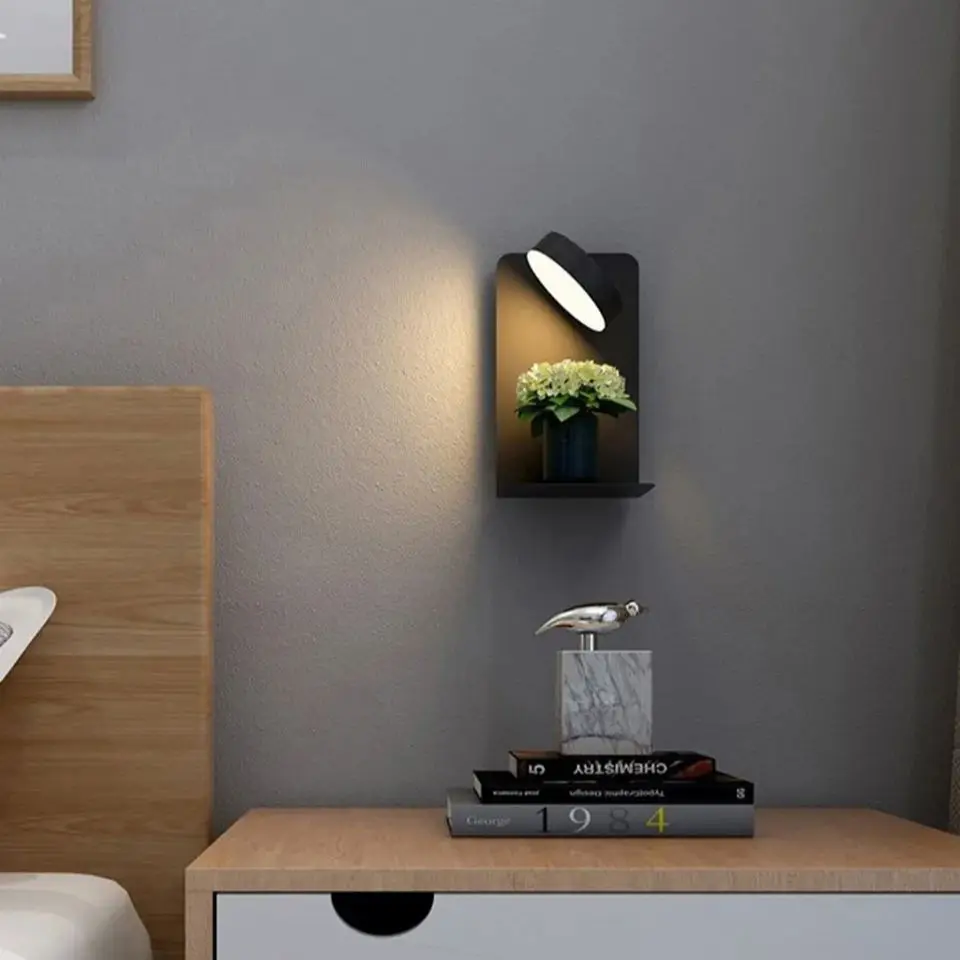 Luxury LED Reading Lamp with Touch Control, USB Rechargeable, 3 Color Dimmable Wall Light for Bedroom, 12W