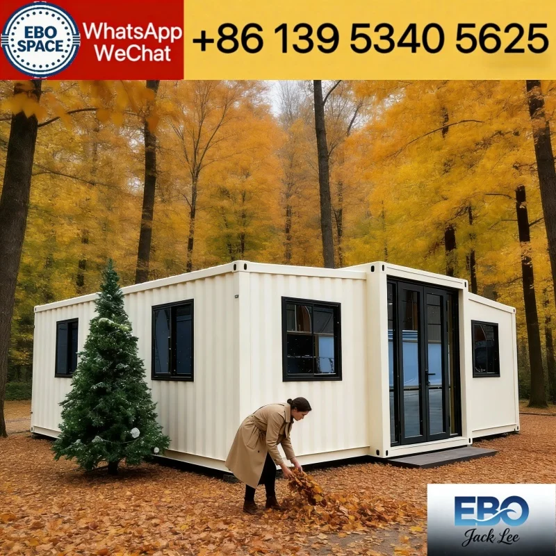 Factory Direct Foldable House 20ft 30ft 40ft Prefab Modular Cabin 2-3 Bedroom Luxury Vacation Home Expandable Container