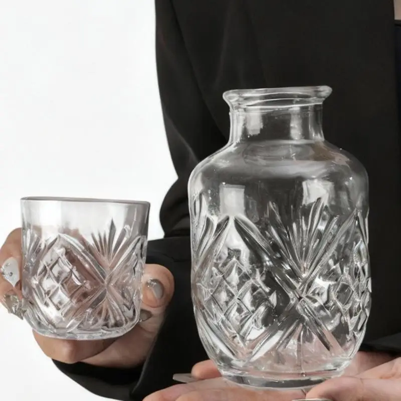 Modern Embossed Glass Cup Collection Ergonomic Drinking Cups Relief Water Glasses Produced For Long Time Performances JOMD