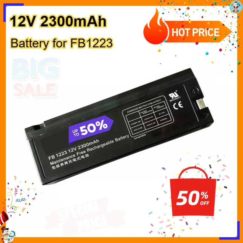 

Rechargeable Battery for FORBATT FB1223 Lead-acid 12V 2300mAh for Mindray Monitor FB 1223 Maintenance-free Replacement Battery