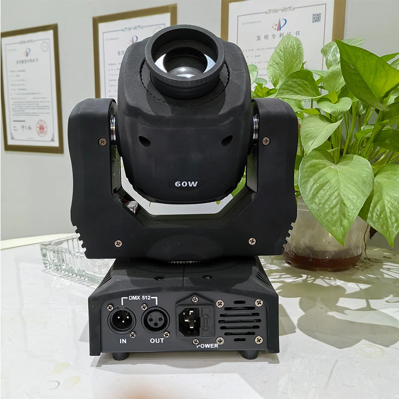Mini Beam Light 7 Gobos Open 60W LED Moving Beam Lights for Professional Equipment Disco Party Bar DMX Control Strobe Lighting