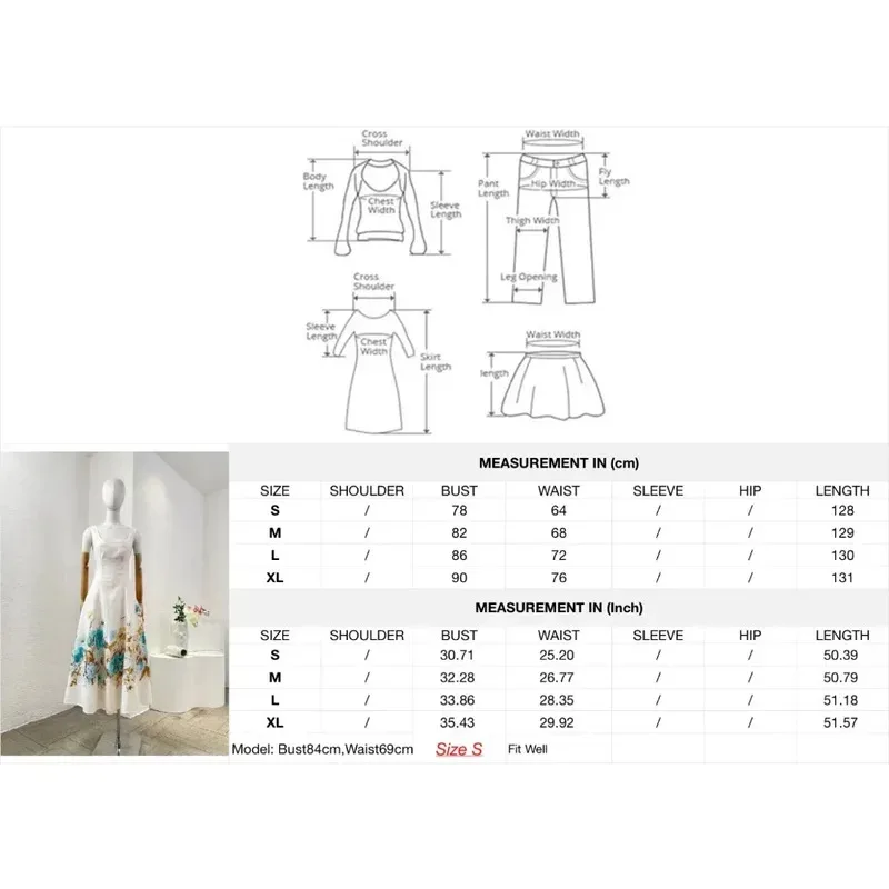 Robe mi-longue blanche sans manches, imprimé Floral, taille rétractable, dos nu, nouvelle mode 2025