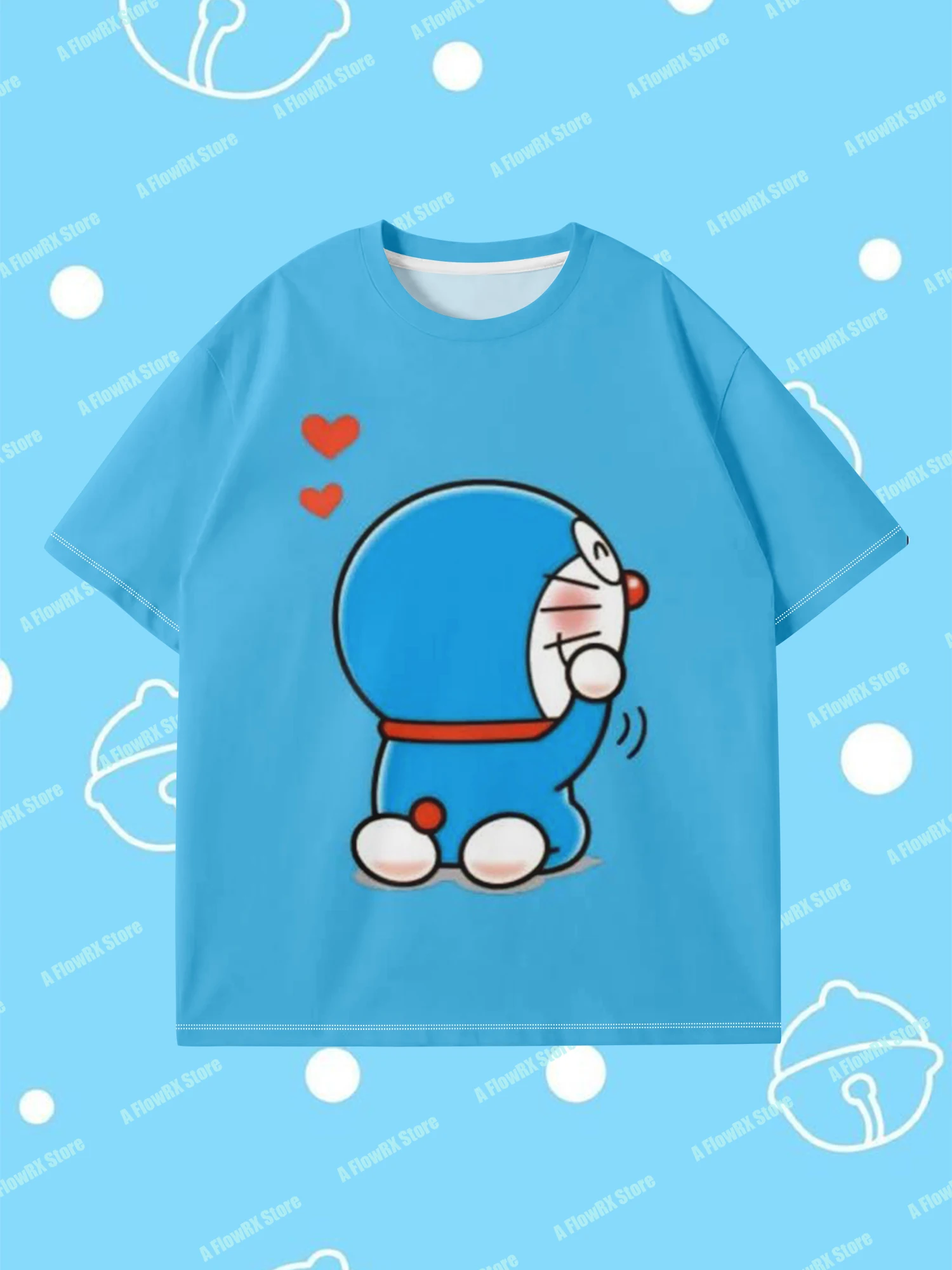 تيشيرتات Doraemon مطبوعة ثلاثية الأبعاد مثالية للاستخدام الخارجي غير الرسمي مناسبة للرجال والنساء والكبار والأطفال في الصيف ومريحة للتنفس