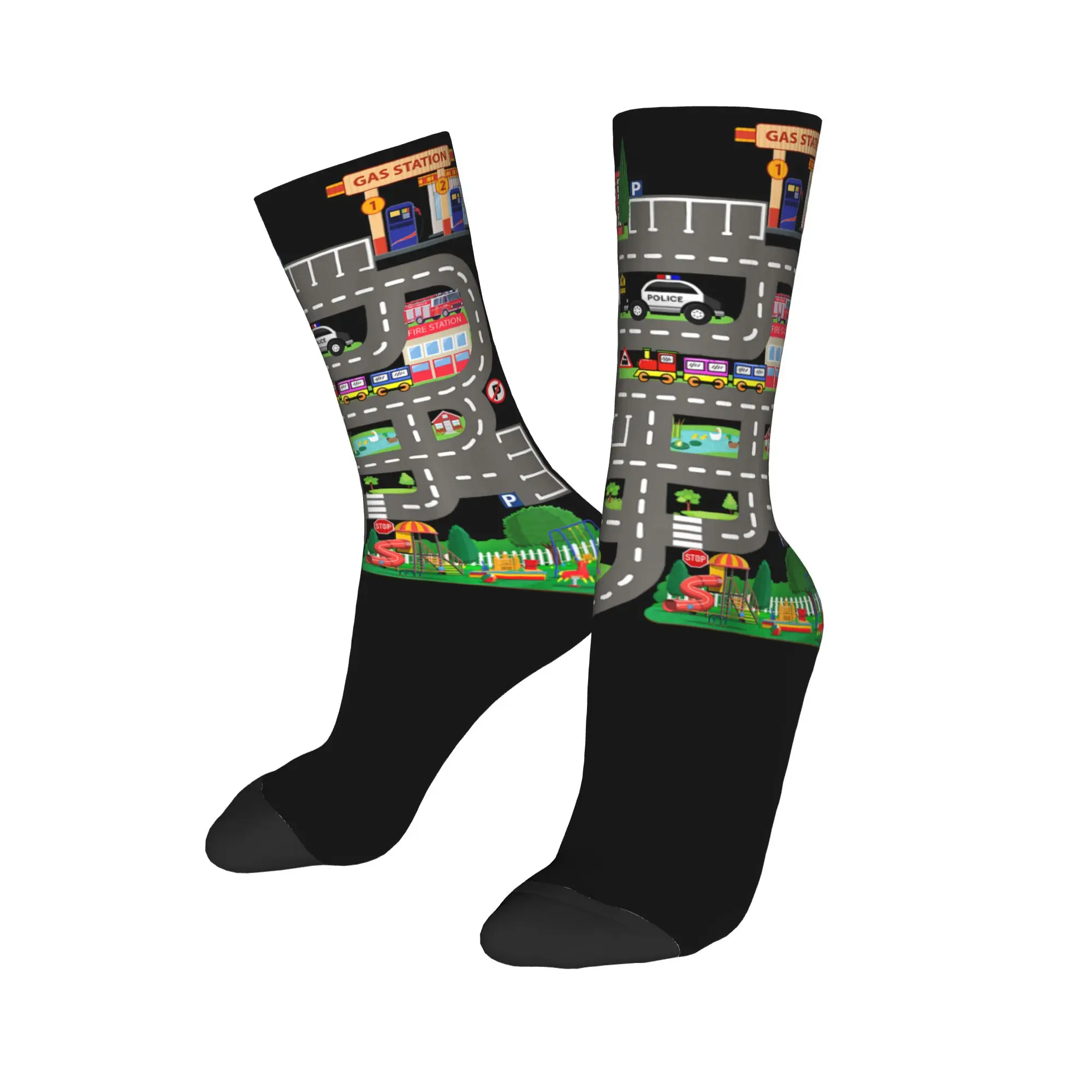 Tired Dads Club Car Race Track On Dad Socks Men Women Polyester Casual  Socks Crazy Spring Summer Autumn Winter Socks