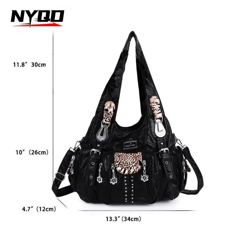 Mode Vintage PU-leer Handtassen met grote capaciteit Vrouwelijke Retro Gothic Portemonnees Schouder Crossbody Tassen voor dames Bolsas De Mujer