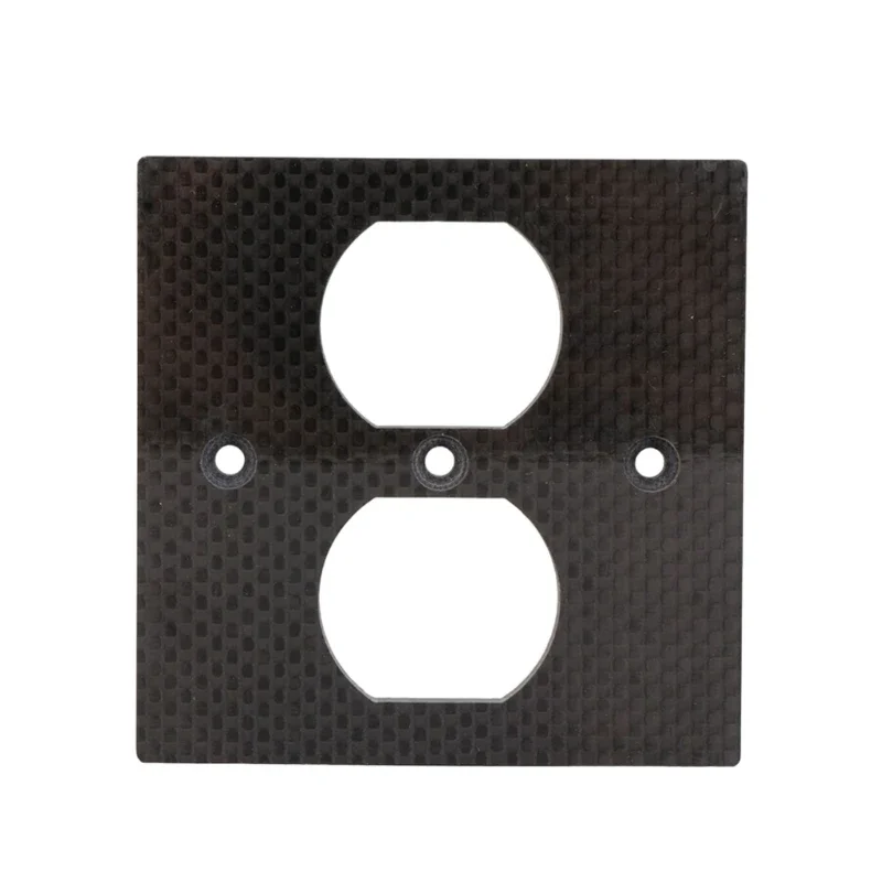 Modern Carbon Fiber US Standard Wall Socket Plate Wall Power Outlet Cover for Home and Office