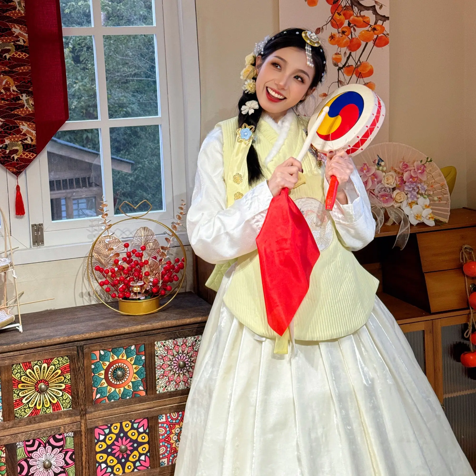 Neues koreanisches Yanji Hanbok Yanji Prinzessin Komplettes Kostüm Palastkleid Bühnentanz Performance Kostüm