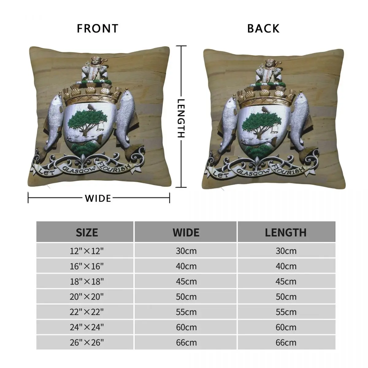 Let Glasgow Flourish Square Pillowcase Polyester Linen Velvet Pattern Zip Decorative Pillow Case Sofa Cushion Cover Wholesale