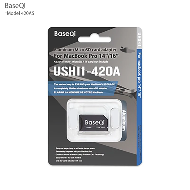 BaseQi-Adaptateur de carte Micro SD pour MacPlePro, Mini lecteur de carte en aluminium, 14 pouces, 16 pouces, Dallas, M2, M3, 420AS, Year2023, 22/21