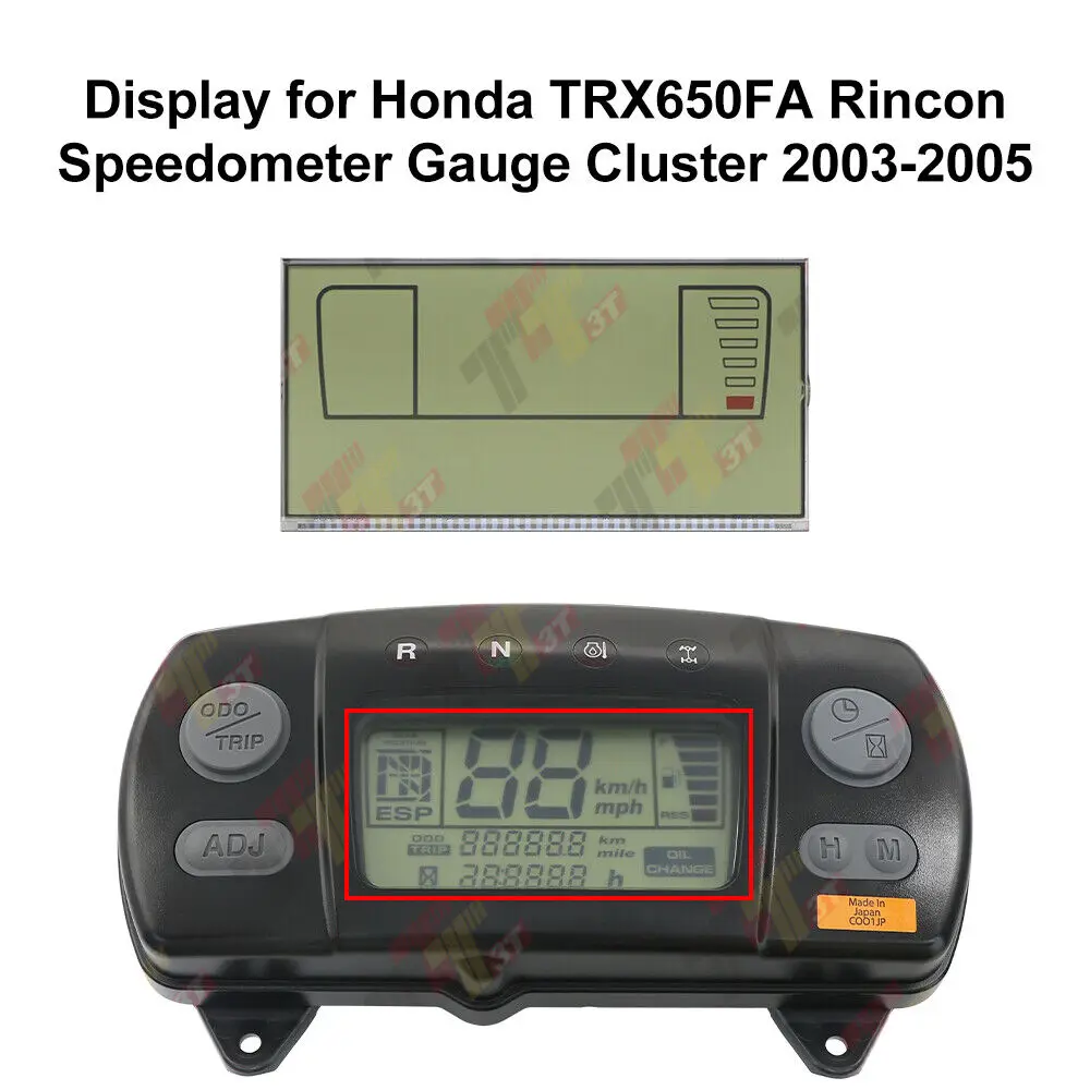 For Honda TRX650FA Rincon Speedometer Gauge Cluster LCD Display Screen