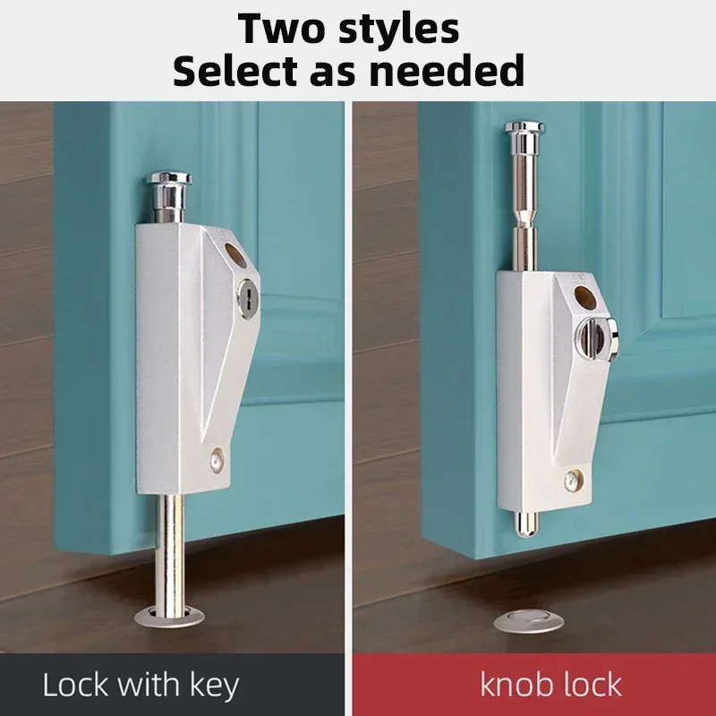 Home accessories zinc alloy + iron floor mortise door locks keyed and pushbutton models swinging framed glass door locks