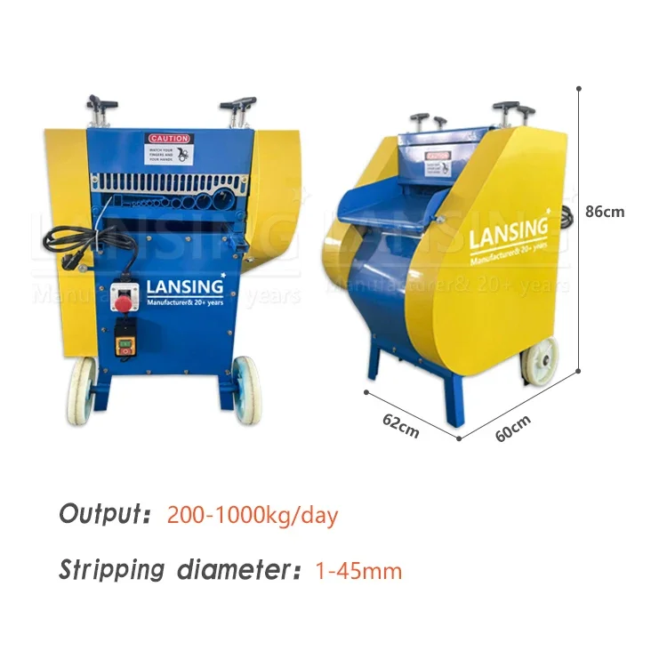 Lansing FC-2 Electric 1-45mm Automatic Wire Stripping Machine For Scrap Copper Cable Recycling  Machine