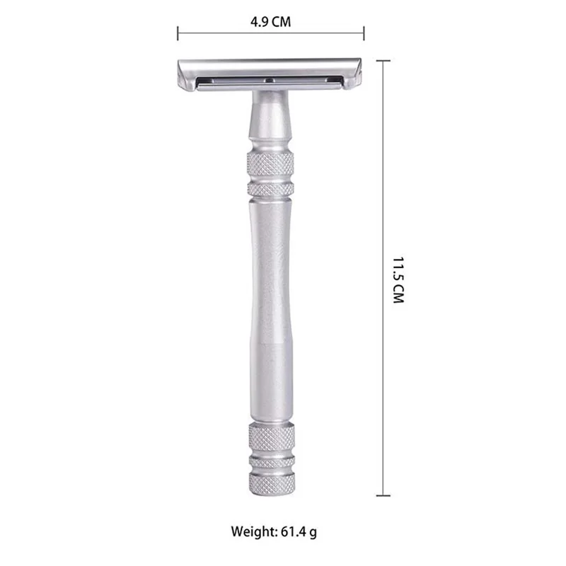 Double Edge Safety Razor Manual Metal Reuseable Wet Shave for Men ( 10  Blades)