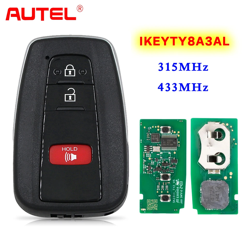 

AUTEL IKEYTY8A3AL 3 Buttons 315/433 MHz Smart Key Used with KM100 KM100E IM508 IM608 PRO