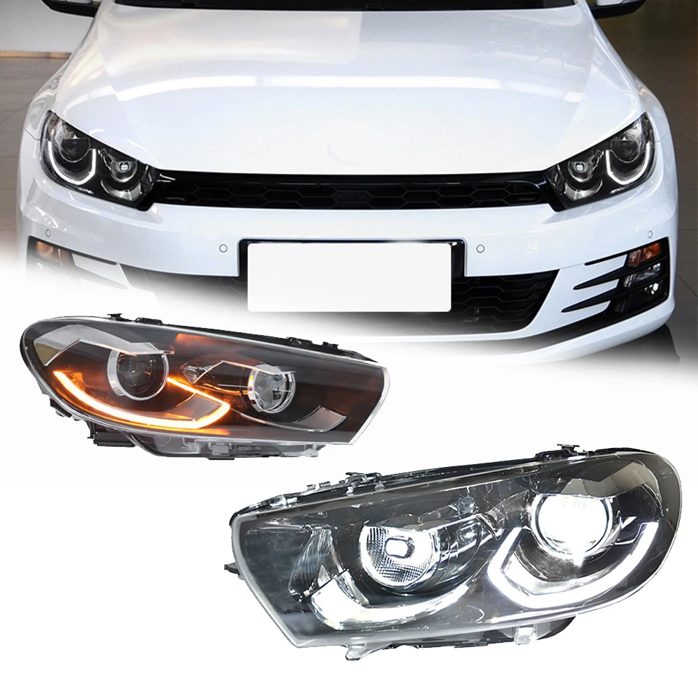 

Hot LED HeadLights for VW Scirocco 09-17 RHD LHD style full led DRL Car head lamp Assembly Signal Auto Accessories Modified Lamp