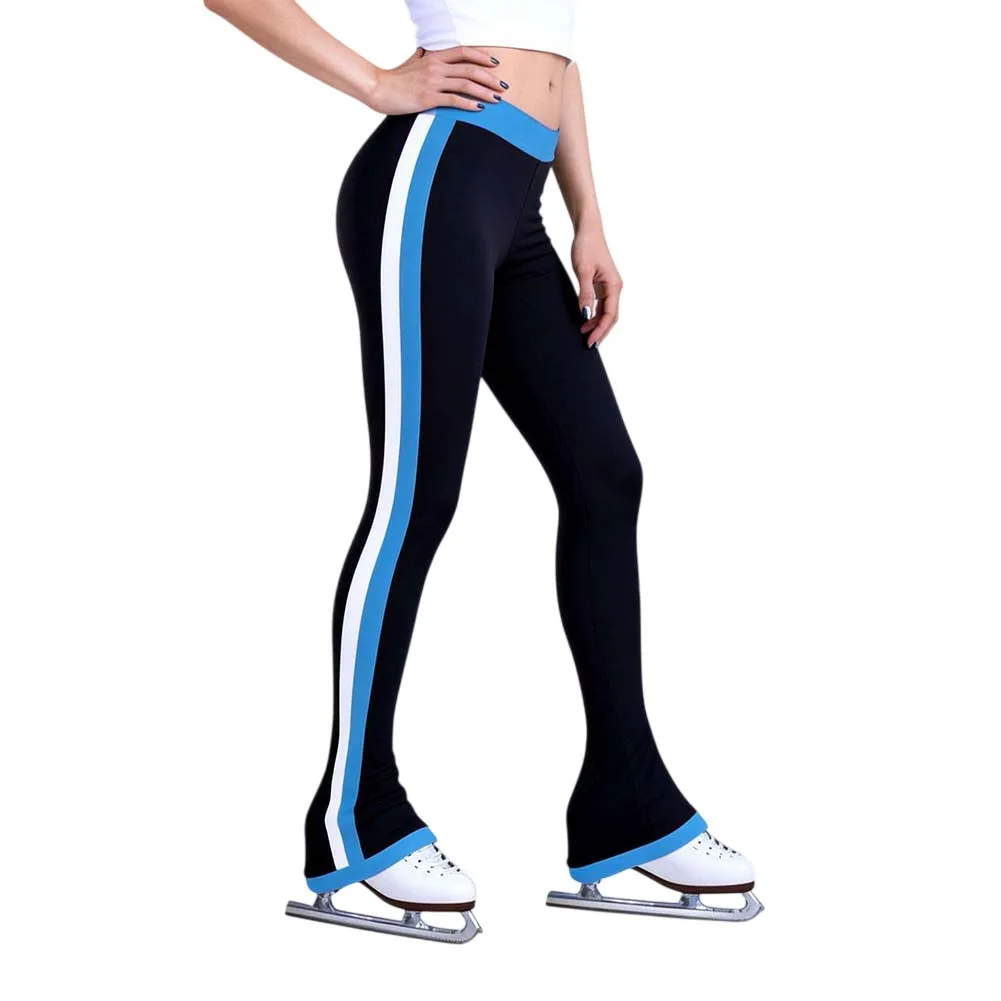 

Women's Waterproof Striped Training Pants for Figure Skating Elastic Polyester Leggings Fits 25kg 65kg Weight Range