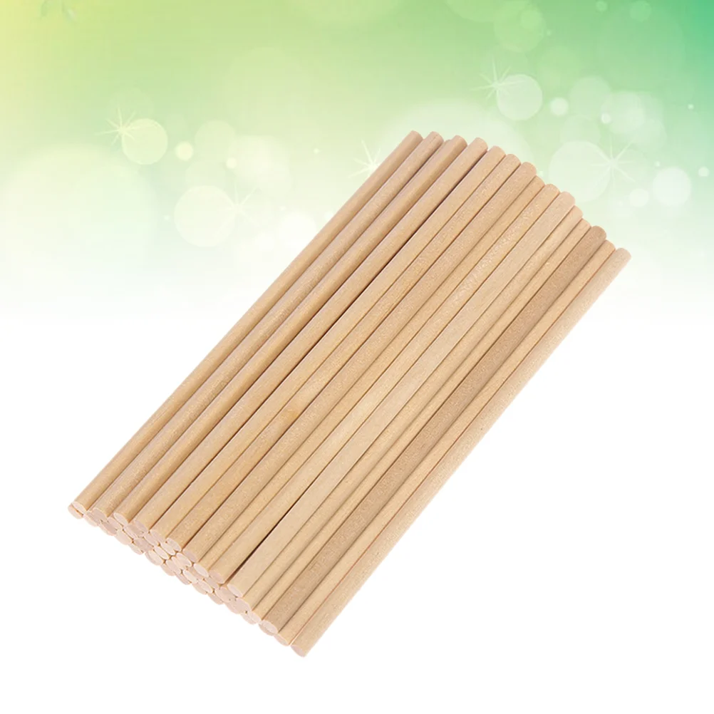 200pcs DIY Wooden Round Dowel Rods Craft Sticks for Woodworking DIY Building Model Toy Model Making Materials (15 x 05cm)