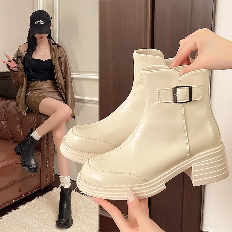 

Women New Fashion hot selling high quality 2025 Autumn Ladies Ankle Retro Ankle Boots Women Low Ladies boot