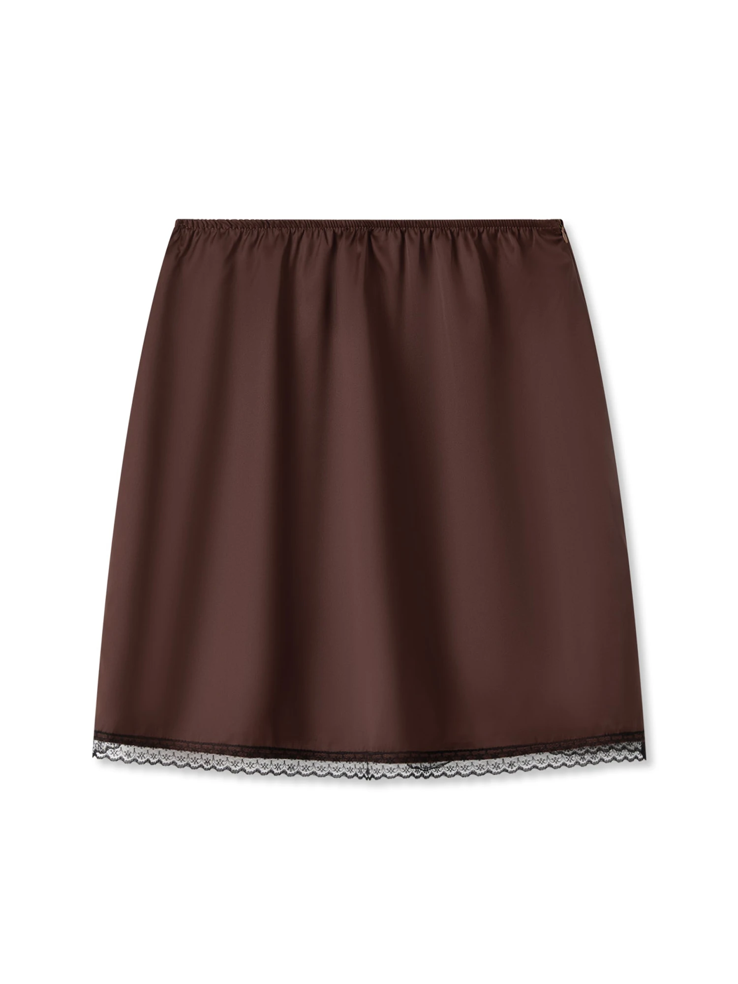 

Women s Lace Trim Satin Mini Skirt with Elastic Waistband - Stylish Streetwear for Summer Casual Outfits