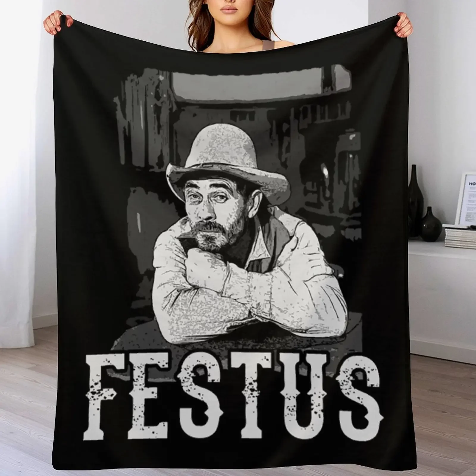 Gunsmoke T-ShirtFestus from Gunsmoke Throw Blanket Kid'S Luxury St Furrys Blankets