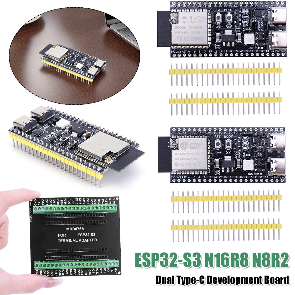 

N8R2/N16R8 ESP32-S3 Dual Type-C Development Board WiFi Expansion Board 2.4G Wifi Module for Arduino