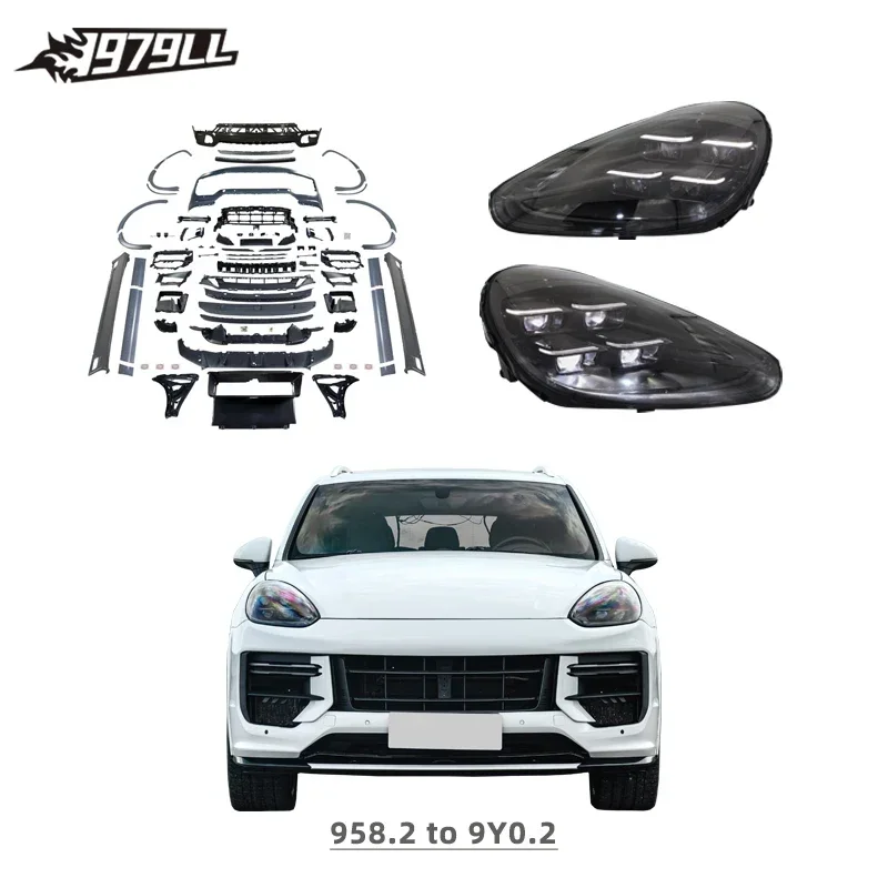 [1979LL] Car bodykit 2015 2016 2017 958.2 front bumper upgrade to 9Y0 9Y0.2 body kit for Porsche Cayenne 958