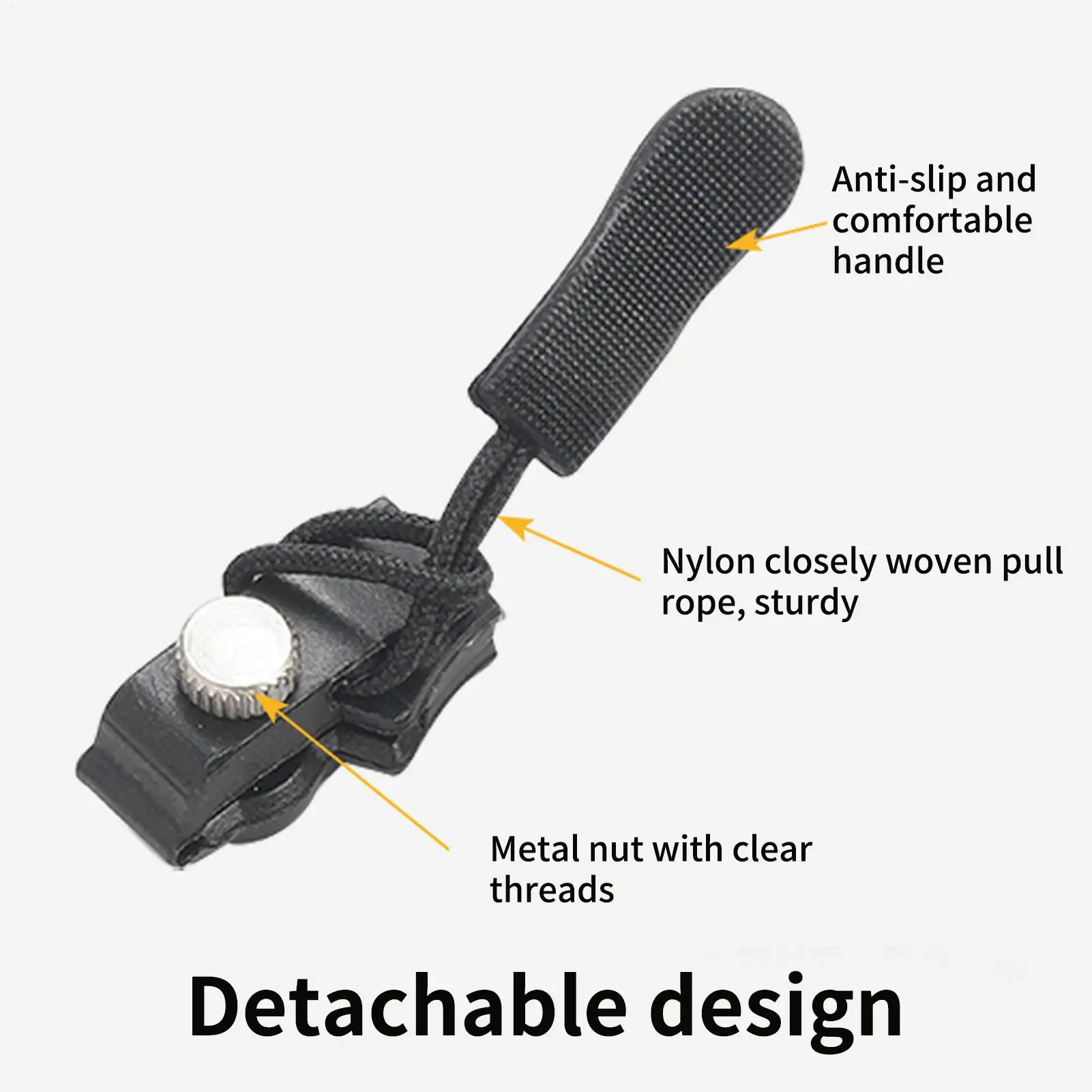 New 3Pcs Universal Zipper Repair Kit Quick Instant Detachable Zipper Head Replacement Zipper Slider Pull for 3 Different Size