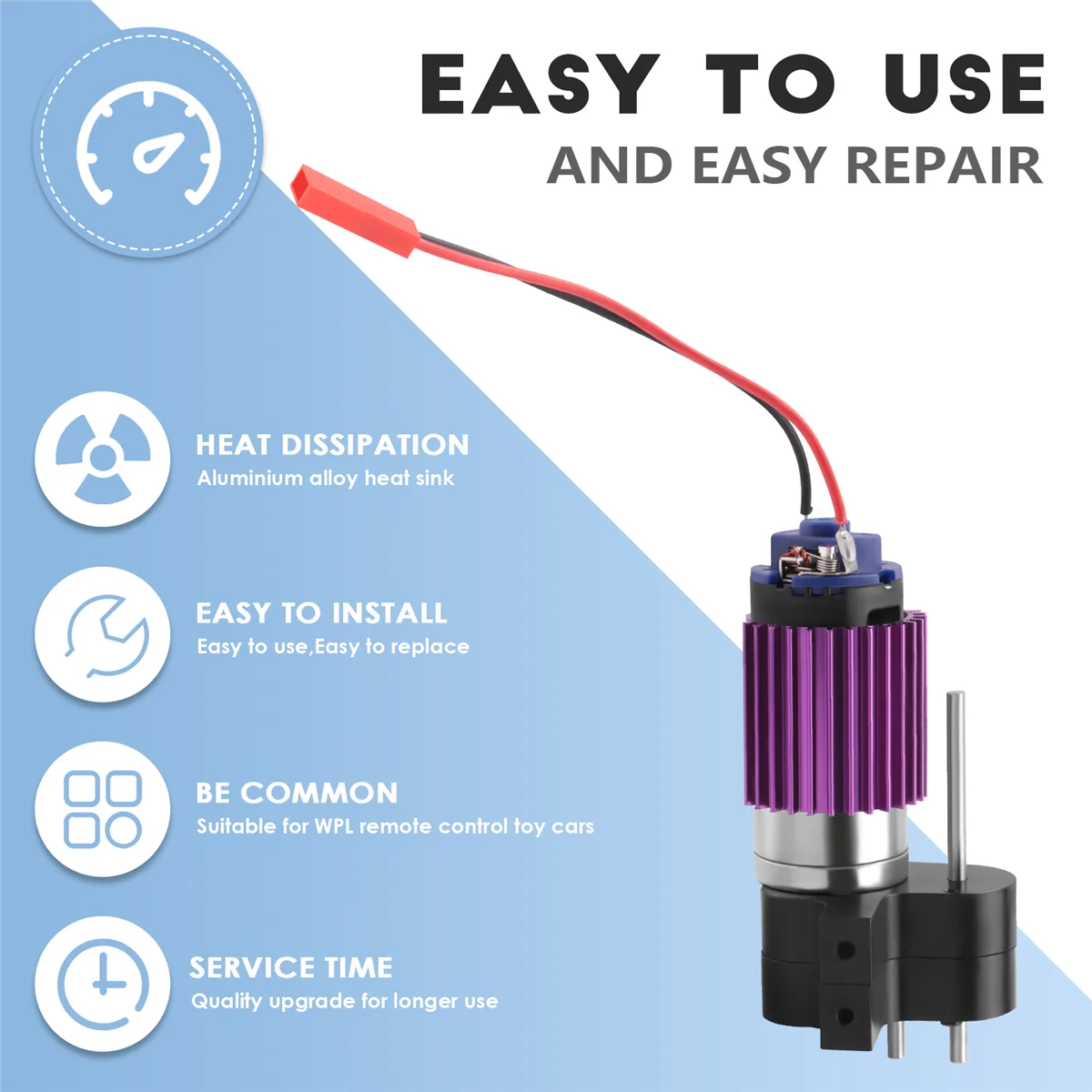 صندوق تروس علبة تروس معدني لسيارة تحكم عن بعد ، محرك ، أسود ، قطع ترقية ، WPL C14 ، C24 ، B24 ، B36 ، MN ، D90 ، D99 ، MN99S