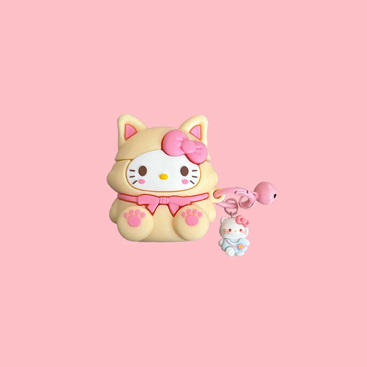 

Yellow Clothes Hello Kitty With Hello Kitty keychain AirPods Case For AirPods Pro2 1/2/3/4 Anti-Slip Soft Silicone Earbud Covers
