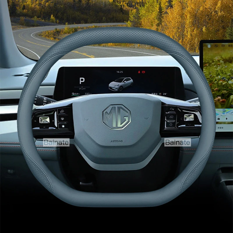 38cm Auto-Lenkradbezug, Für MG HS ES5 ONE ZS MG4 MG3 MG7 S5 EV S9 QS 2026, Leder Auto-Lenkradhülle Zubehör – Detail 10